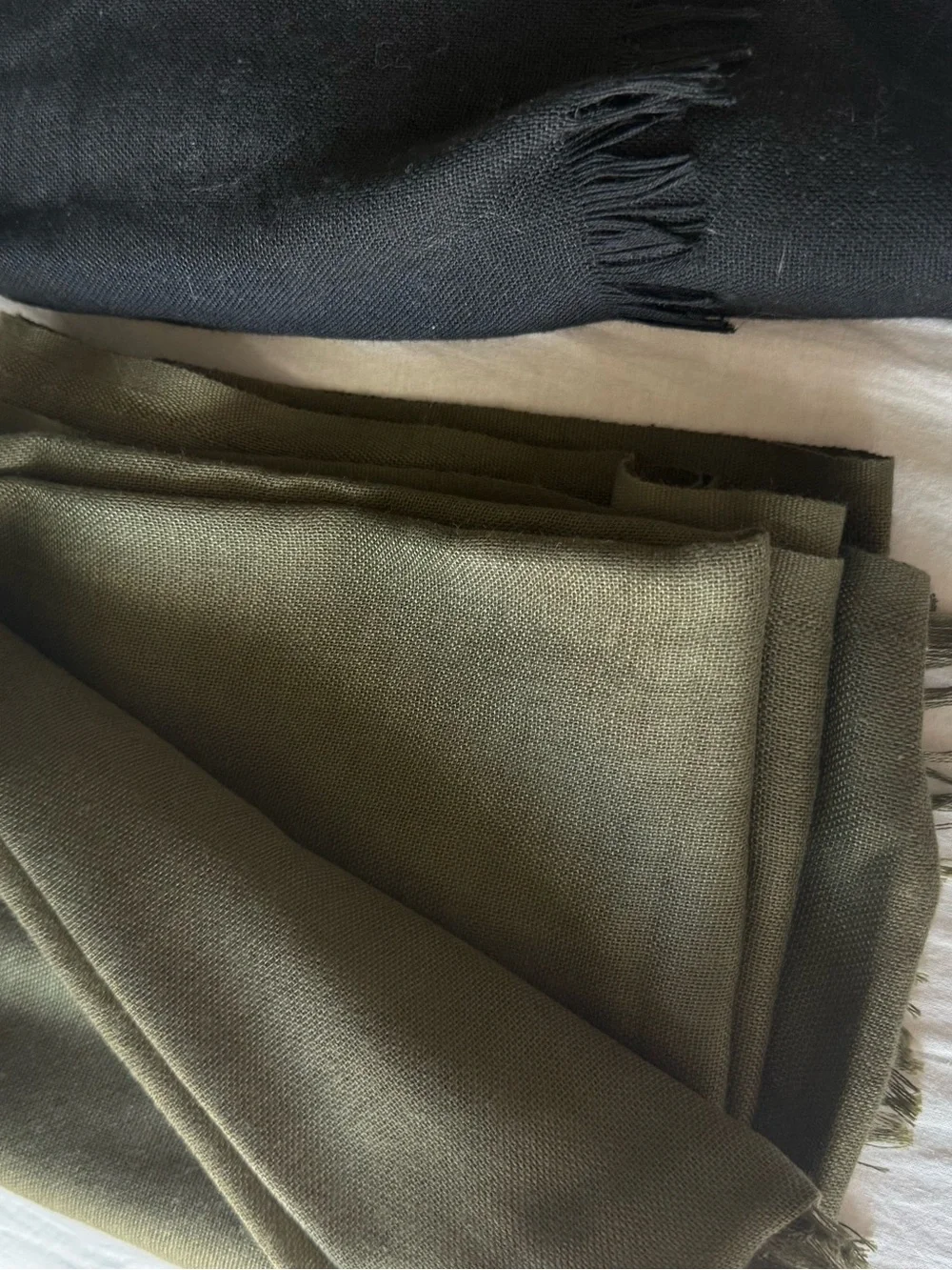 Olive Green and Black scarves hijabs shawls